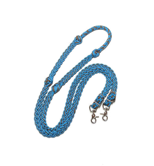 Barrel Reins, wide 1” reins with grip knots and round center...You choose color and length - Tiffanys Braided Tack LLC