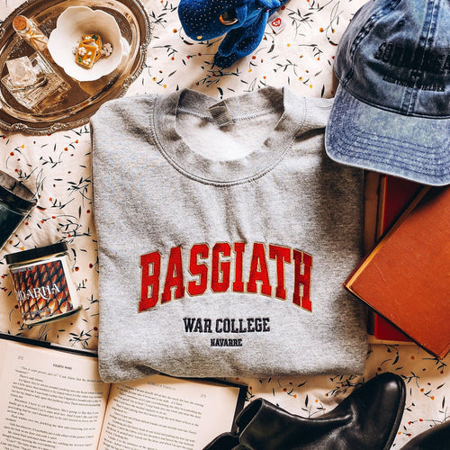 Basgiath War College Embroidered Sweatshirt - The Bean Workshop - embroidered, fourth wing, rebecca yarros, sweatshirt