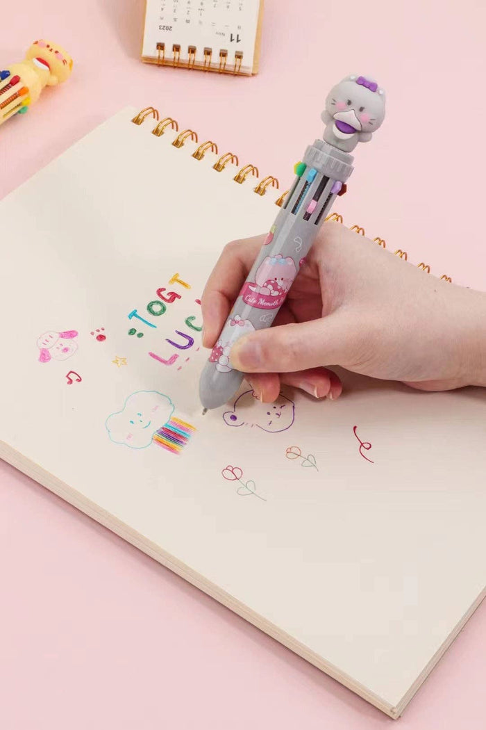 BC Mini - Cats 10-Color 1 Single Retractable Ball Pen