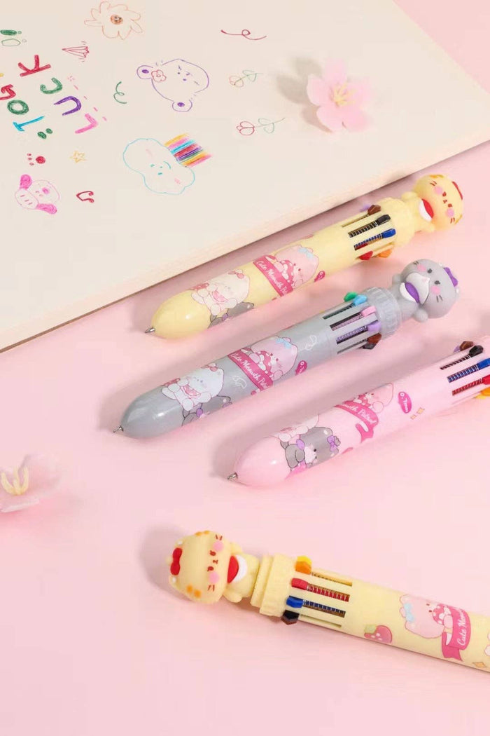 BC Mini - Cats 10-Color 1 Single Retractable Ball Pen