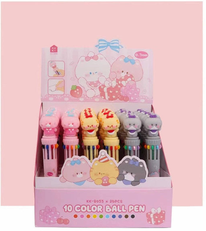 BC Mini - Cats 10-Color 1 Single Retractable Ball Pen