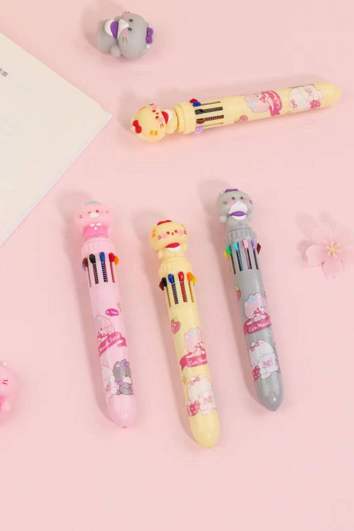 BC Mini - Cats 10-Color 1 Single Retractable Ball Pen