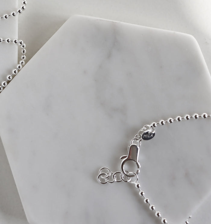 Kulkedja i silver, 3 mm, armband med ställbar längd och silverlås.