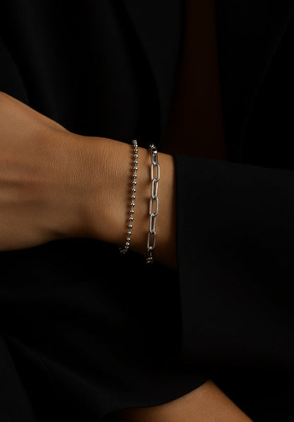 Beaded Chain Armband, 3 mm | 925 silver