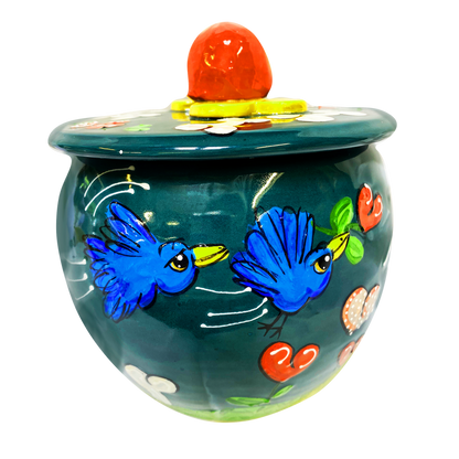 Beagle in Garden of Hearts Treat Jar