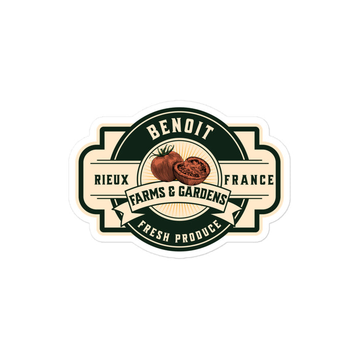 Benoit Farms & Gardens Sticker - The Bean Workshop - Benoit Farms & Gardens, book lover gift, Bookish Accesories, Bookish Gift, bookish sticker, cottagecore, die cut sticker, Marissa Meyer, Marissa Meyer merch, Scarlet, Scarlet Benoit, sci-fi fairy tale, Sticker, The Lunar Chronicles, The Lunar Chronicles merch, Wolf