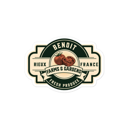 Benoit Farms & Gardens Sticker - The Bean Workshop - Benoit Farms & Gardens, book lover gift, Bookish Accesories, Bookish Gift, bookish sticker, cottagecore, die cut sticker, Marissa Meyer, Marissa Meyer merch, Scarlet, Scarlet Benoit, sci-fi fairy tale, Sticker, The Lunar Chronicles, The Lunar Chronicles merch, Wolf