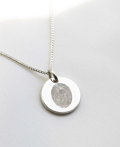 Berlock eget fingeravtryck, rund | 925 silver