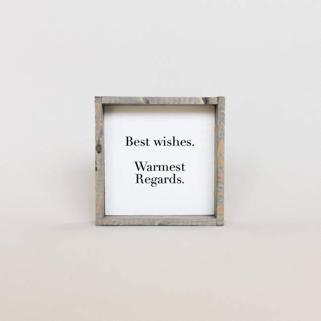 mini best wished warmed regards hanging sign