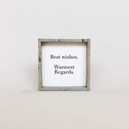 mini best wished warmed regards hanging sign