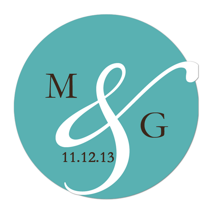 Modern Big Ampersand Personalized Sticker Wedding Stickers - INKtropolis