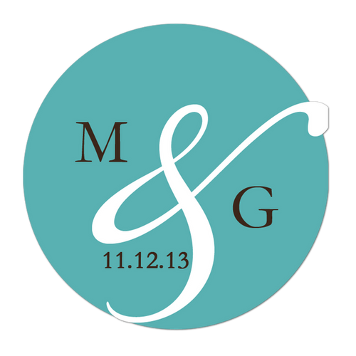 Modern Big Ampersand Personalized Sticker Wedding Stickers - INKtropolis