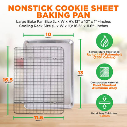 Big Baking Sheet Pan With Cooling Rack