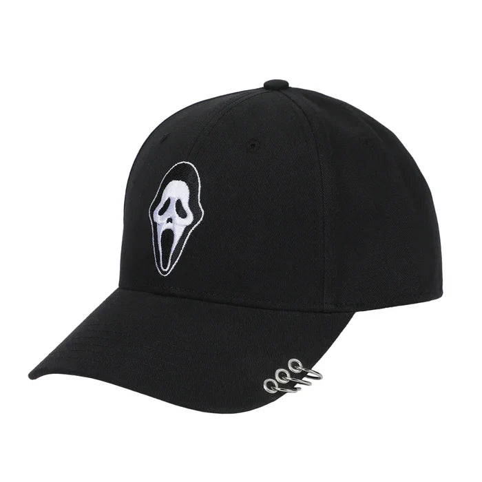 Bioworld Ghostface - Character Embroidered AOP Men's Black Snapback Hat