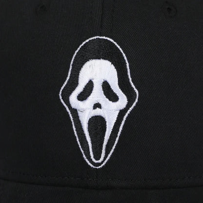 Bioworld Ghostface - Character Embroidered AOP Men's Black Snapback Hat