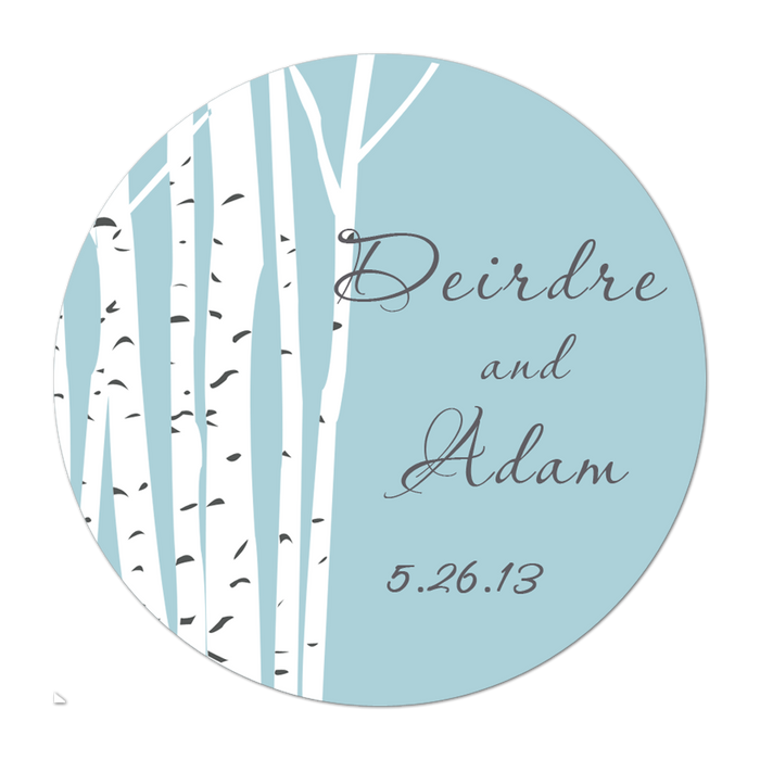 Birch Tree Personalized Sticker Wedding Stickers - INKtropolis