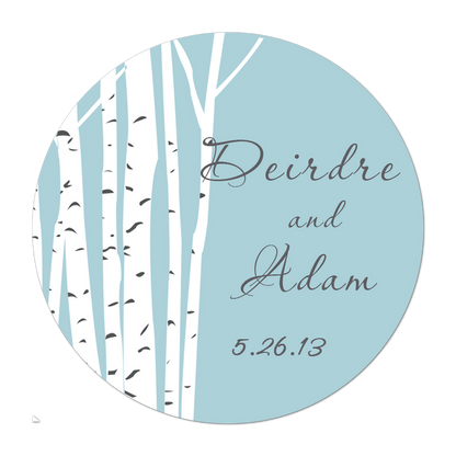 Birch Tree Personalized Sticker Wedding Stickers - INKtropolis