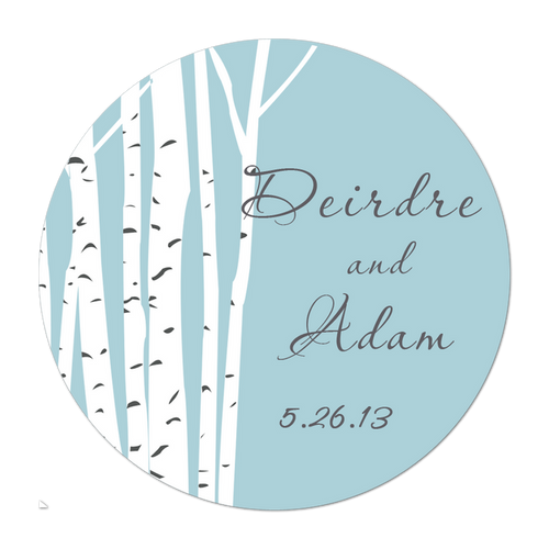 Birch Tree Personalized Sticker Wedding Stickers - INKtropolis