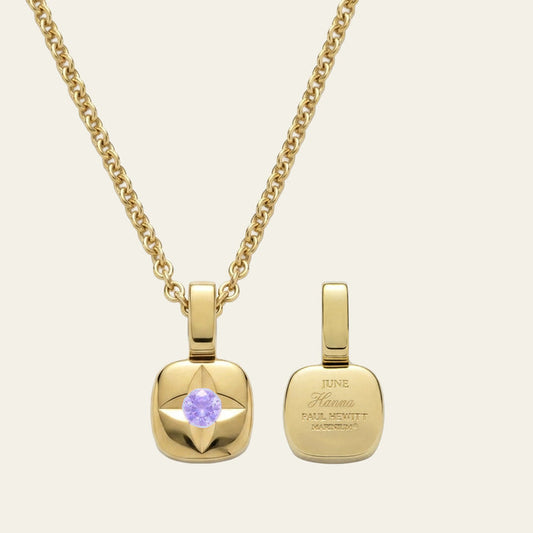 Birthstone June Halskette Gold