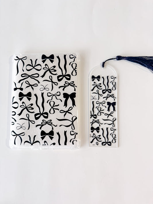 Black Bows E reader Case and/or Bookmark [Combined Listing]