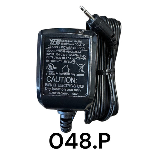 Black Replacement Adapter 3V DC 500mA with Male Jack