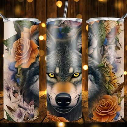 Black Wolf Drink Tumbler