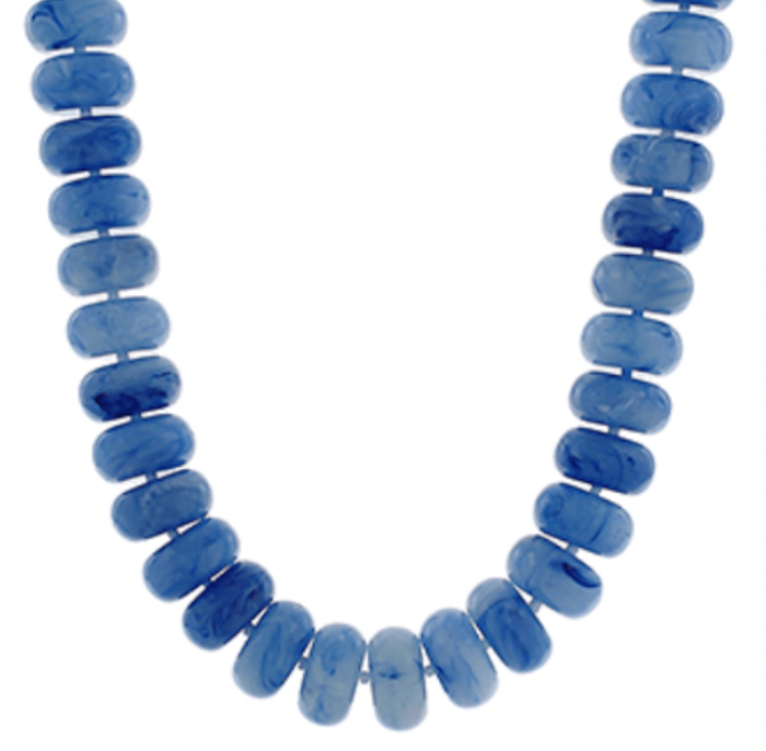 Jenn & Co. Blue Chunky Marble Bead Necklace