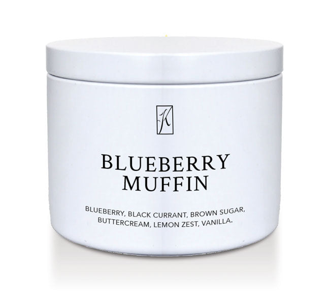 Jar of 'Blueberry Muffin' flavor on a white background
