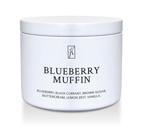 Jar of 'Blueberry Muffin' flavor on a white background