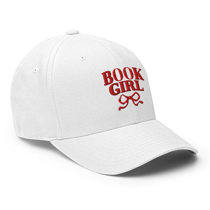 Book Girl Embroidered Closed-Back Structured Twill Cap - The Bean Workshop - Beach Reading Headwear., Bookish Summer Collection, cap, hat, Reading Cap, Structured Twill Cap, Summer Bookworm Hat
