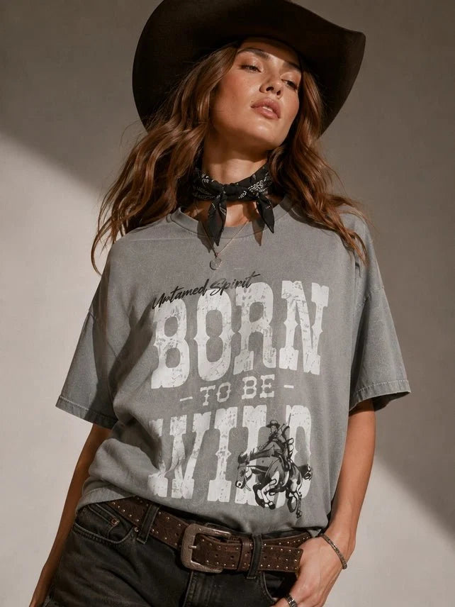 Born To Be Wild Oversized Graphic TeeS/M