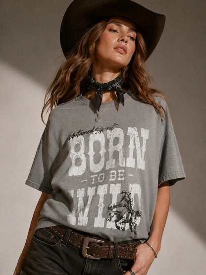 Born To Be Wild Oversized Graphic TeeS/M