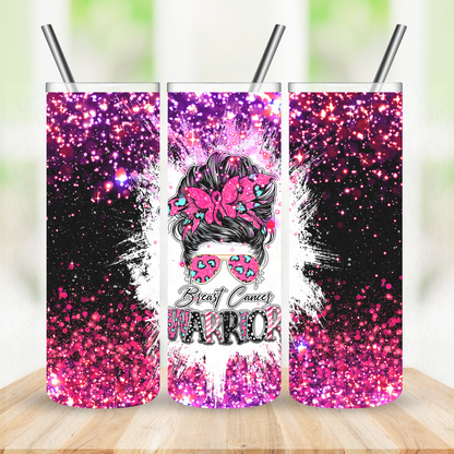 Breast Cancer Mom Bun Awareness -Drink Tumbler