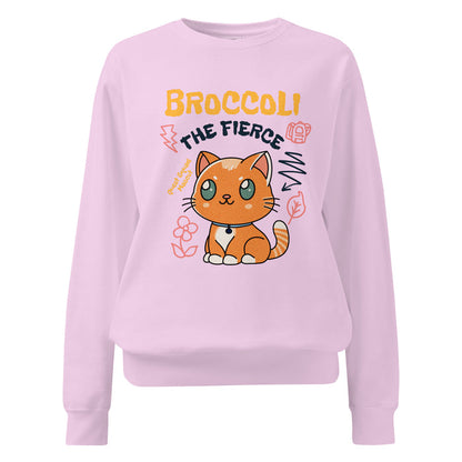 Broccoli the Fierce Heavyweight Sweatshirt - The Bean Workshop - Basgiath War College, Book Lover Gift, Bookish Cat, Booktok, Broccoli the Fierce, Chibi Art, Cute Romantasy, Dragon Rider, Empyrean Series, Fantasy Reader., Fourth Wing Merch, Iron Flame Merch, Kawaii, Liam Mairi, Quest Squad Mascot, Rebecca Yarros, sweatshirt, Violet Sorrengail, Xaden Riorson