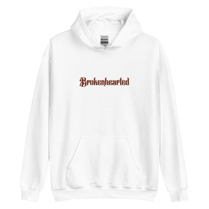 Brokenhearted Embroidered Hoodie - The Bean Workshop - Angsty Aesthetic, Brokenhearted, Coquette Vibe, Embroidered, Embroidered Front Detail, Evangeline Fox Back Print Hoodie, hoodie, Jacks and Evangeline, Jacks Quote Sweatshirt, Once Upon A Broken Heart, Pink Dress Illustration, Prince of Hearts, Stephanie Garber, Winter Reading