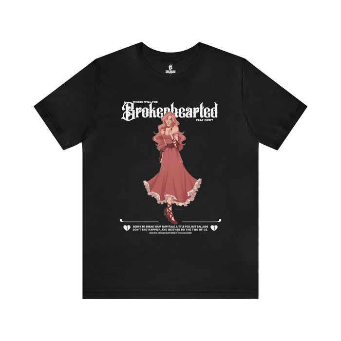 Brokenhearted T-Shirt - The Bean Workshop - Cotton Top, evangeline fox, Evangeline Fox Graphic T-Shirt, Fantasy Romance Fashion, Front Print Design, Jacks and Evangeline, jacks prince of hearts, Jacks Quote Shirt, once upon a broken heart, ouabh, Pink Dress Art Tee, Prince of Hearts, Soft Girl Aesthetic, stephanie garber, Summer Reading, T-shirts