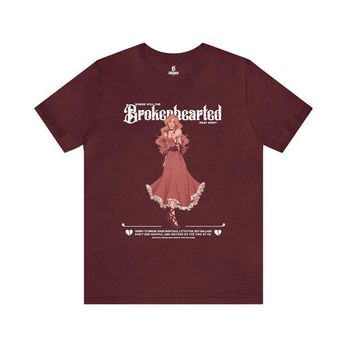 Brokenhearted T-Shirt - The Bean Workshop - Cotton Top, evangeline fox, Evangeline Fox Graphic T-Shirt, Fantasy Romance Fashion, Front Print Design, Jacks and Evangeline, jacks prince of hearts, Jacks Quote Shirt, once upon a broken heart, ouabh, Pink Dress Art Tee, Prince of Hearts, Soft Girl Aesthetic, stephanie garber, Summer Reading, T-shirts