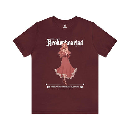 Brokenhearted T-Shirt - The Bean Workshop - Cotton Top, evangeline fox, Evangeline Fox Graphic T-Shirt, Fantasy Romance Fashion, Front Print Design, Jacks and Evangeline, jacks prince of hearts, Jacks Quote Shirt, once upon a broken heart, ouabh, Pink Dress Art Tee, Prince of Hearts, Soft Girl Aesthetic, stephanie garber, Summer Reading, T-shirts