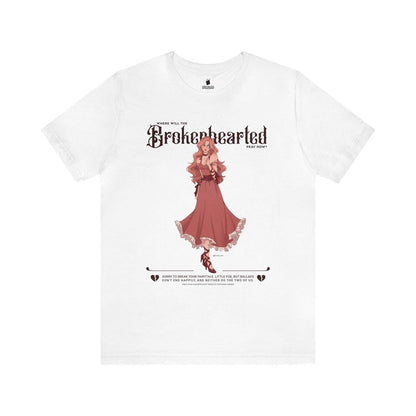 Brokenhearted T-Shirt - The Bean Workshop - Cotton Top, evangeline fox, Evangeline Fox Graphic T-Shirt, Fantasy Romance Fashion, Front Print Design, Jacks and Evangeline, jacks prince of hearts, Jacks Quote Shirt, once upon a broken heart, ouabh, Pink Dress Art Tee, Prince of Hearts, Soft Girl Aesthetic, stephanie garber, Summer Reading, T-shirts