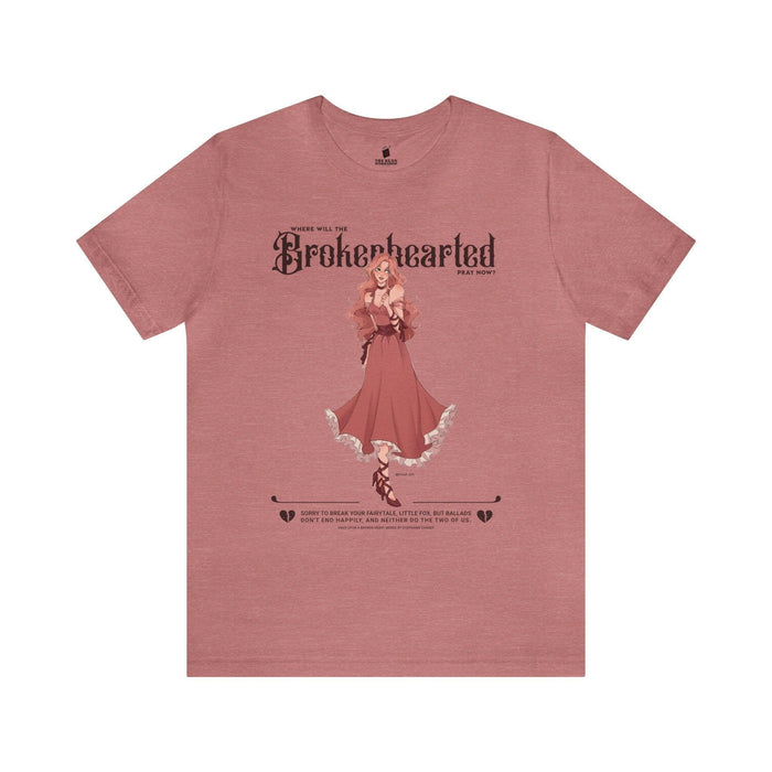 Brokenhearted T-Shirt - The Bean Workshop - Cotton Top, evangeline fox, Evangeline Fox Graphic T-Shirt, Fantasy Romance Fashion, Front Print Design, Jacks and Evangeline, jacks prince of hearts, Jacks Quote Shirt, once upon a broken heart, ouabh, Pink Dress Art Tee, Prince of Hearts, Soft Girl Aesthetic, stephanie garber, Summer Reading, T-shirts