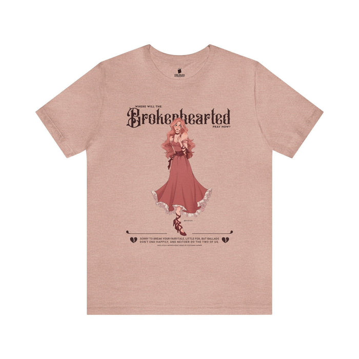 Brokenhearted T-Shirt - The Bean Workshop - Cotton Top, evangeline fox, Evangeline Fox Graphic T-Shirt, Fantasy Romance Fashion, Front Print Design, Jacks and Evangeline, jacks prince of hearts, Jacks Quote Shirt, once upon a broken heart, ouabh, Pink Dress Art Tee, Prince of Hearts, Soft Girl Aesthetic, stephanie garber, Summer Reading, T-shirts