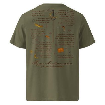 By You I am Forever Undone T-shirt - The Bean Workshop - Book Lover Gift, By you I am forever undone merch, Cardan Greenbriar, Dark Academia, Faeriecore, Folk of the Air, Holly Black licensed apparel, Jude and Cardan quotes shirt, Jude Duarte, Jurdan, Romantic Fantasy Tee, The Cruel Prince t-shirt, Two-Sided Shirt