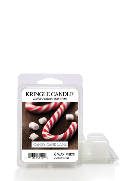 Kringle Candle Candy Cane Lane wax melt packaging on a white background