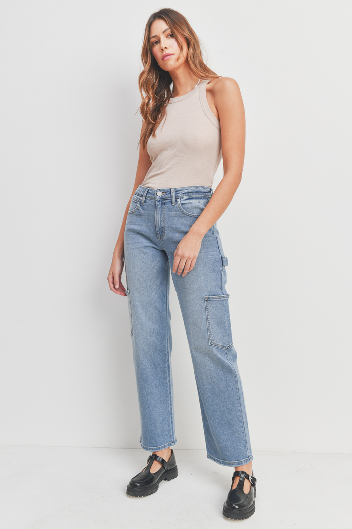Cargo Straight Leg Denim