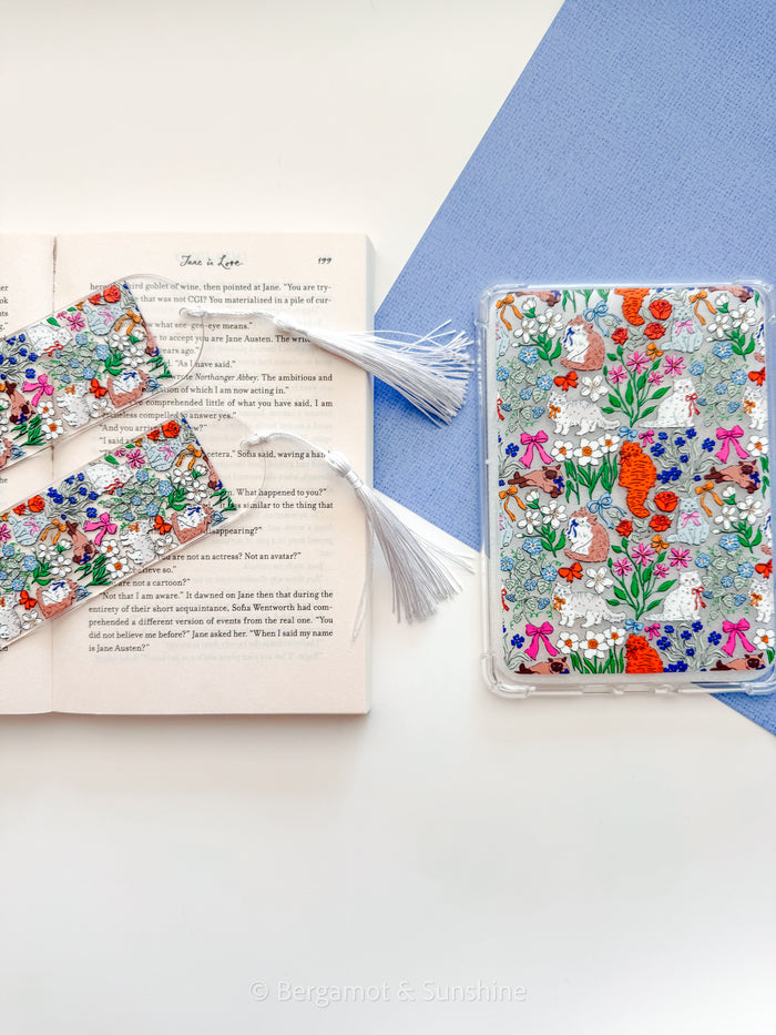 Cats in the Garden Kindle Case and/or Bookmark [Combined Listing]