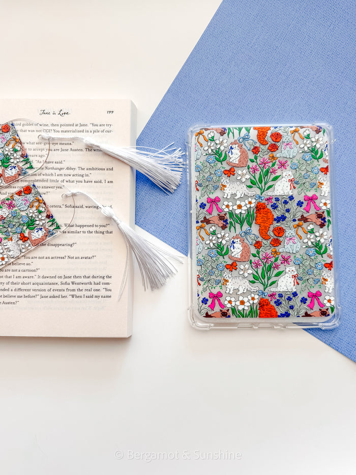 Cats in the Garden Kindle Case and/or Bookmark [Combined Listing]