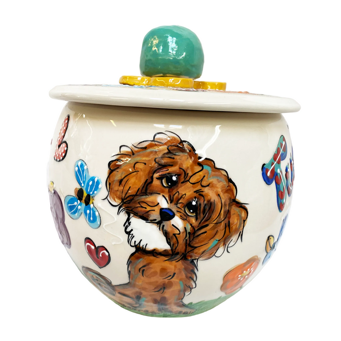 CAVAPOO ON TREAT JAR BY Debby Carman DOG LOVER GIFT COLLECTION