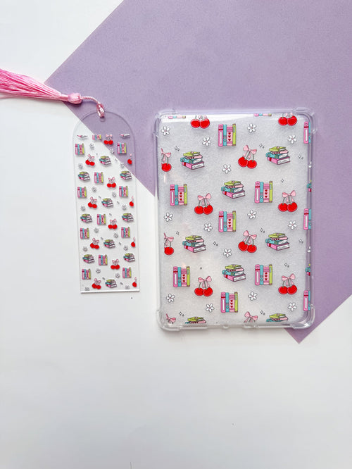 Cherries and Books Kindle Case and/or Bookmark [Combined Listing]