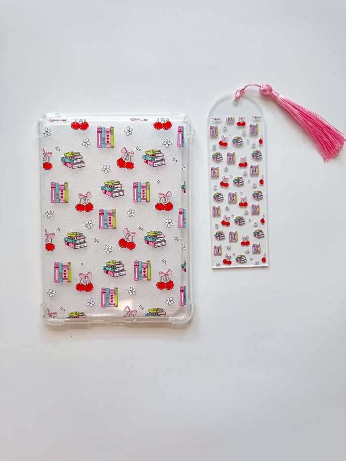 Cherries and Books Kindle Case and/or Bookmark [Combined Listing]