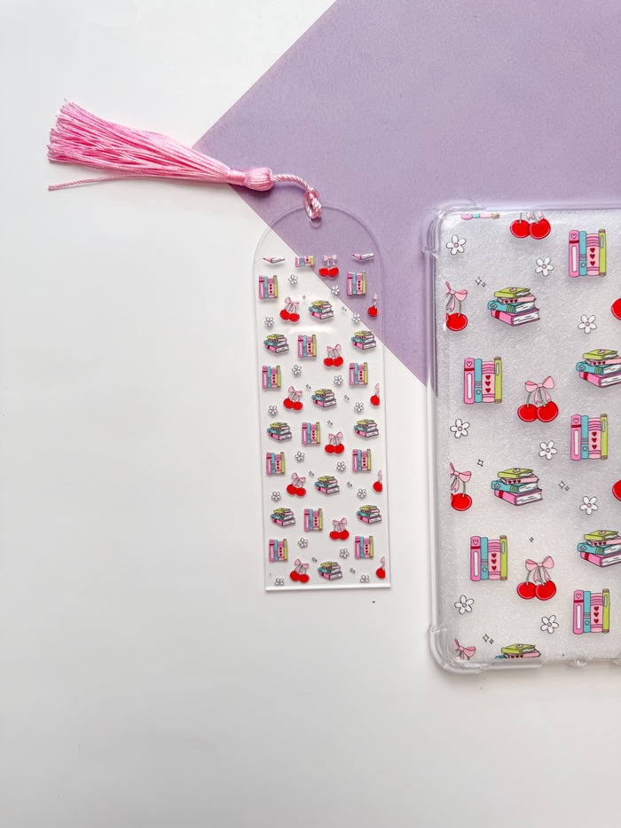Cherries and Books Kindle Case and/or Bookmark [Combined Listing]